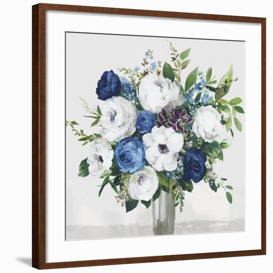 White-Blue Symphony-Asia Jensen-Framed Art Print