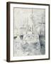 White Boat in the Port, Nice, 1881 (W/C on Paper)-Berthe Morisot-Framed Giclee Print