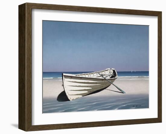 White Boat on Beach-Zhen-Huan Lu-Framed Photographic Print