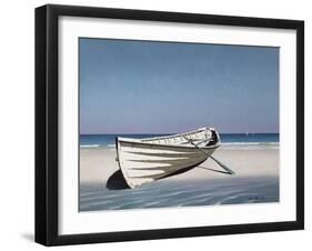 White Boat on Beach-Zhen-Huan Lu-Framed Photographic Print