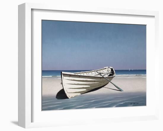 White Boat on Beach-Zhen-Huan Lu-Framed Photographic Print