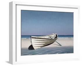 White Boat on Beach-Zhen-Huan Lu-Framed Photographic Print