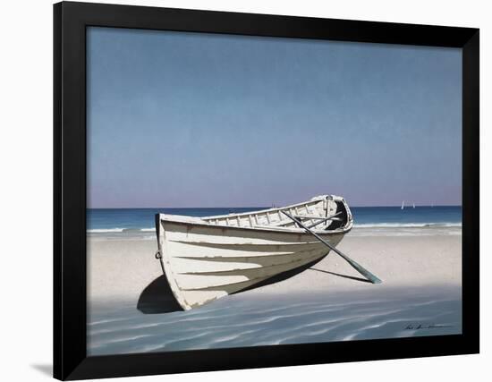 White Boat on Beach-Zhen-Huan Lu-Framed Photographic Print