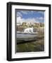 White Boat on the Landing in Harbour at Low Tide with Old Bay Area of Fishing Village-Pearl Bucknall-Framed Photographic Print
