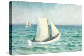 White Boats at Sea in the Sunshine, Skagen-Michael Ancher-Stretched Canvas