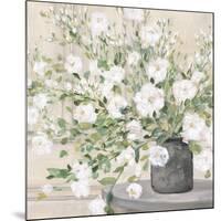 White Bouquet Gray Vase-Julia Purinton-Mounted Art Print