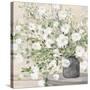 White Bouquet Gray Vase-Julia Purinton-Stretched Canvas