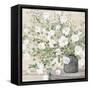 White Bouquet Gray Vase-Julia Purinton-Framed Stretched Canvas