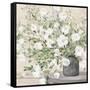 White Bouquet Gray Vase-Julia Purinton-Framed Stretched Canvas