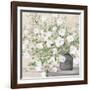 White Bouquet Gray Vase-Julia Purinton-Framed Art Print