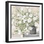 White Bouquet Gray Vase-Julia Purinton-Framed Art Print