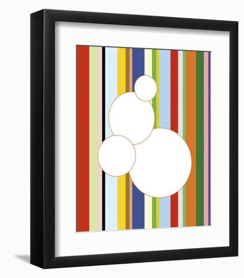 White Bubble on Stripe-Dan Bleier-Framed Art Print