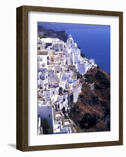 White Buildings in Oia Santorini, Athens, Greece-Bill Bachmann-Framed Photographic Print