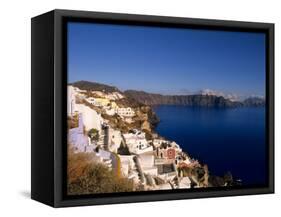 White Buildings on the Cliffs in Oia, Santorini, Greece-Bill Bachmann-Framed Stretched Canvas