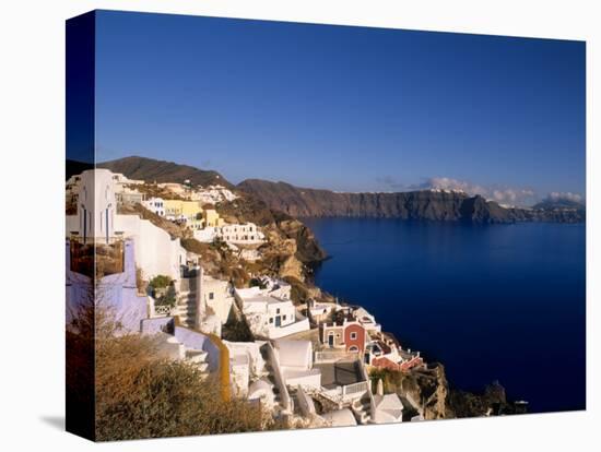 White Buildings on the Cliffs in Oia, Santorini, Greece-Bill Bachmann-Stretched Canvas