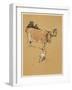 White Bulldog Approaches a Docile-Looking Cow in a Field-Cecil Aldin-Framed Art Print