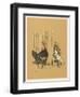 White Bulldog Looks up Enquiringly at a Rather Stern- Looking Turkey Cock-Cecil Aldin-Framed Art Print