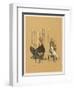 White Bulldog Looks up Enquiringly at a Rather Stern- Looking Turkey Cock-Cecil Aldin-Framed Art Print