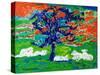 White Bullocks under a Tree-Brenda Brin Booker-Stretched Canvas