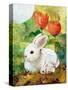 White Bunny Mom & Baby-sylvia pimental-Stretched Canvas