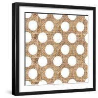 White Burlap Dots-Joanne Paynter Design-Framed Giclee Print