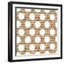 White Burlap Dots-Joanne Paynter Design-Framed Giclee Print