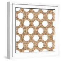 White Burlap Dots-Joanne Paynter Design-Framed Giclee Print