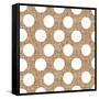 White Burlap Dots-Joanne Paynter Design-Framed Stretched Canvas