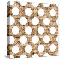 White Burlap Dots-Joanne Paynter Design-Stretched Canvas