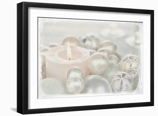 White Candle and Baubles-Cora Niele-Framed Giclee Print