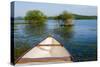White Canoe in a Lake-Ali Kabas-Stretched Canvas