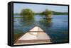 White Canoe in a Lake-Ali Kabas-Framed Stretched Canvas
