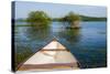 White Canoe in a Lake-Ali Kabas-Stretched Canvas