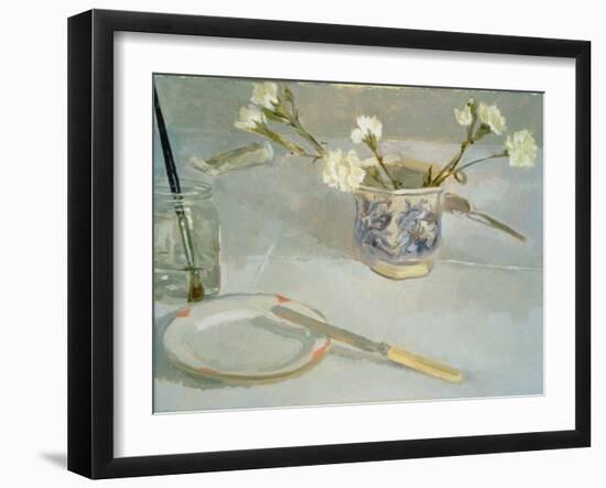 White Carnations in January-Sarah Butterfield-Framed Giclee Print