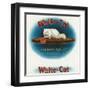 White-Cat Brand Cigar Box Label, Persian Cat-Lantern Press-Framed Art Print