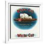 White-Cat Brand Cigar Box Label, Persian Cat-Lantern Press-Framed Art Print