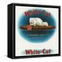 White-Cat Brand Cigar Box Label, Persian Cat-Lantern Press-Framed Stretched Canvas