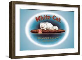 White-Cat Cigars-null-Framed Art Print