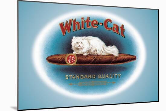 White-Cat Cigars-null-Mounted Art Print