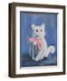 White Cat with Pink Bow-mcpuckette-Framed Photographic Print