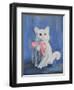 White Cat with Pink Bow-mcpuckette-Framed Photographic Print