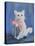 White Cat with Pink Bow-mcpuckette-Stretched Canvas