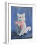 White Cat with Pink Bow-mcpuckette-Framed Photographic Print