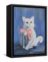 White Cat with Pink Bow-mcpuckette-Framed Stretched Canvas