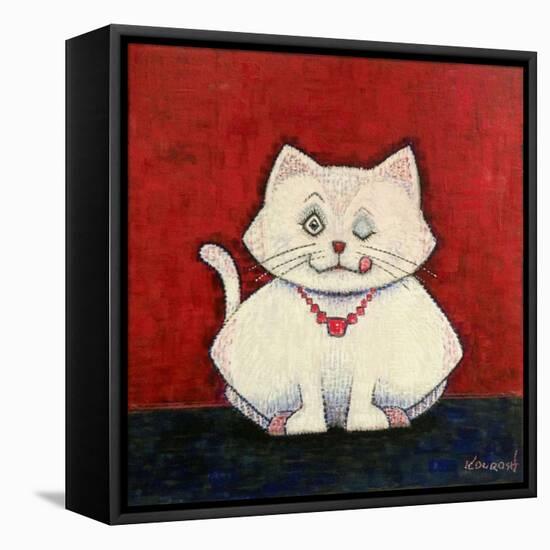 White Cat-Kourosh-Framed Stretched Canvas