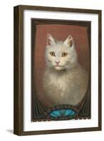 White Cat-null-Framed Art Print