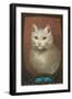 White Cat-null-Framed Art Print