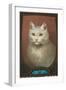 White Cat-null-Framed Art Print