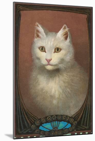 White Cat-null-Mounted Art Print