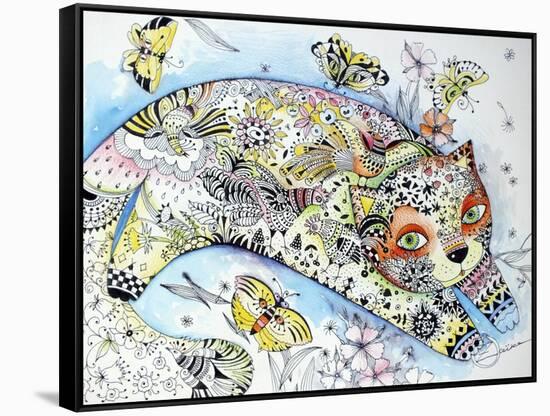 White Cat-Oxana Zaika-Framed Stretched Canvas